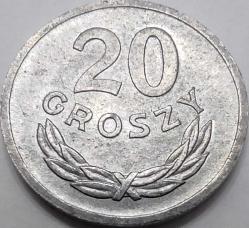 Polonya Halk Cumhuriyeti 1971 20 Groszy Kartal Armalı Alüminyum