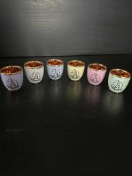 JSK Vintage Porselen Shot Bardağı / Likör Kadehi Seti - 6 Parça