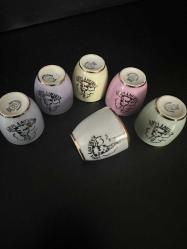 JSK Vintage Porselen Shot Bardağı / Likör Kadehi Seti - 6 Parça