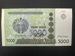 Özbekistan 5000 Som 2013. ÇT.