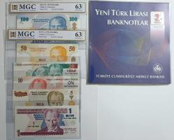 8.EMİSYON A01 SERİSİ YTL PARA SETİ ÇİL KONDİSYONDA MERKEZ BANKASI ALBÜMÜNDE