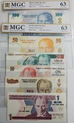 8.EMİSYON A01 SERİSİ YTL PARA SETİ ÇİL KONDİSYONDA MERKEZ BANKASI ALBÜMÜNDE