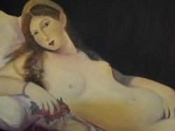 Titian ın ünlü urbinolu venüs tablosu yağlıboya tablo(repro.)