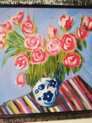 60x60cm Ayse perran yeseren imzalı karışık teknik/akrilik tablo