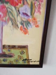 54x64 cm ayse perran yeseren imzalı karışık teknik/akrilik tablo