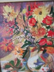 61x80cm ayse perran yeseren imzalı karışık teknik tablo