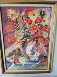 61x80cm ayse perran yeseren imzalı karışık teknik tablo