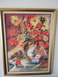 61x80cm ayse perran yeseren imzalı karışık teknik tablo