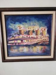 Ayse perran yeseren imzalı akrilik tablo 72x65cm.