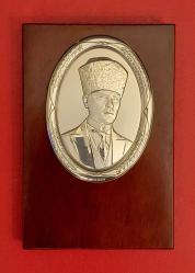 TC, M. Kemal ATATÜRK Plaketi. (Kalpaklı Atatürk Rölyefi) AN Ag 0g 22 