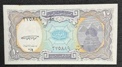 MISIR 10 PIASTRES ÇİL ALTI KAĞIT PARA ( Üst bordür hafif lekeli )