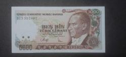 7.Emisyon 5000 Lira (5 Bin/Beş Bin) -G23 - Termik Santtral görselli arka yüz  5.000 Türk Lirası