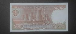 7.Emisyon 5000 Lira (5 Bin/Beş Bin) -G23 - Termik Santtral görselli arka yüz  5.000 Türk Lirası