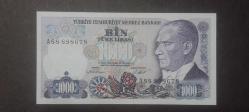 7.Emisyon 1000 Lira ( Bin  Türk Lirası /  Bin) -A88 - Fatih Sultan Mehmed görselli arka yüz  1.000 Türk Lirası - Mavi Binlik