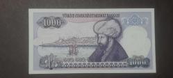 7.Emisyon 1000 Lira ( Bin  Türk Lirası /  Bin) -A88 - Fatih Sultan Mehmed görselli arka yüz  1.000 Türk Lirası - Mavi Binlik