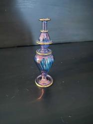 Vintage Üfleme Cam Parfümlük / Vazo