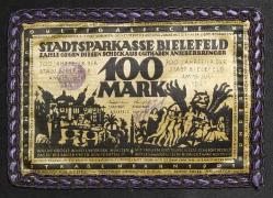 Nadir Almanya Bielefeld 100 Mark 1921 İpek Notgeld Tek kat ipek
