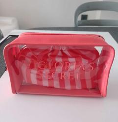 Orjinal Victoria's Secret  Pembe 2 li Makyaj  Çantası Seti   Sıfır Ürün