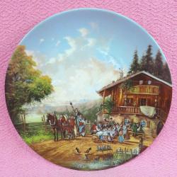 VINTAGE SELTMANN WEIDEN ALMANYA ÜRETİMİ CHRISTIAN LUCKEL İMZALI RAST IM GASTHOF HANDA MOLA SINIRLI ÜRETİM PORSELEN DUVAR TABAĞI
