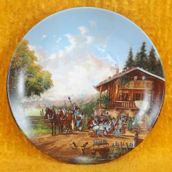 VINTAGE SELTMANN WEIDEN ALMANYA ÜRETİMİ CHRISTIAN LUCKEL İMZALI RAST IM GASTHOF HANDA MOLA SINIRLI ÜRETİM PORSELEN DUVAR TABAĞI