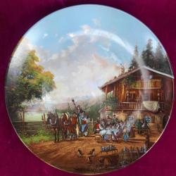 VINTAGE SELTMANN WEIDEN ALMANYA ÜRETİMİ CHRISTIAN LUCKEL İMZALI RAST IM GASTHOF HANDA MOLA SINIRLI ÜRETİM PORSELEN DUVAR TABAĞI