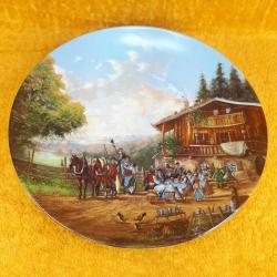 VINTAGE SELTMANN WEIDEN ALMANYA ÜRETİMİ CHRISTIAN LUCKEL İMZALI RAST IM GASTHOF HANDA MOLA SINIRLI ÜRETİM PORSELEN DUVAR TABAĞI