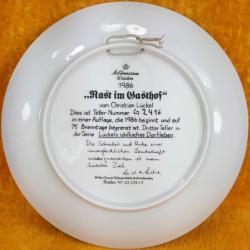 VINTAGE SELTMANN WEIDEN ALMANYA ÜRETİMİ CHRISTIAN LUCKEL İMZALI RAST IM GASTHOF HANDA MOLA SINIRLI ÜRETİM PORSELEN DUVAR TABAĞI