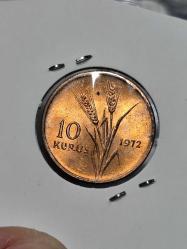 1972 Yılı Saban Kılıçtan Üstündür 10 Kuruş Çil