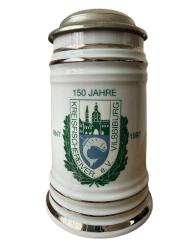 Antika Zin Kapaklı Alman Tankart Bira Bardağı