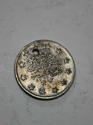 Sultan abdülhamit Gümüş 2 Kuruş orjinaldir 1293/23 ( Delikli)