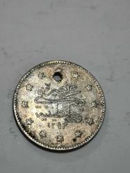 Sultan abdülhamit Gümüş 2 Kuruş orjinaldir 1293/27 ( Delikli)