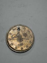 Sultan abdülhamit Gümüş 2 Kuruş orjinaldir 1293/32 ( Delikli)