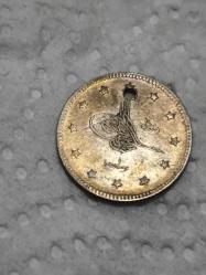 Sultan Mehmet Reşat Gümüş 2 Kuruş orjinaldir 1327/1 ( Delikli)