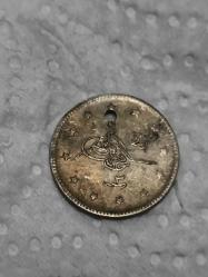 Sultan Mehmet Reşat Gümüş 2 Kuruş orjinaldir 1327/3 ( Delikli)