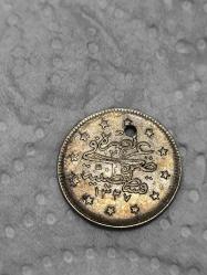 Sultan Mehmet Reşat Gümüş 2 Kuruş orjinaldir 1327/3 ( Delikli)