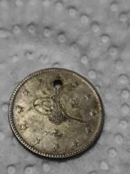 Sultan Mehmet Reşat Gümüş 2 Kuruş orjinaldir 1327/6 ( Delikli)