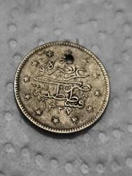 Sultan Mehmet Reşat Gümüş 2 Kuruş orjinaldir 1327/6 ( Delikli)
