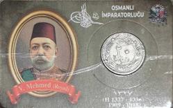 Osmanlı Sultan Mehmet Reşat Nikel Para orjinaldir. Özel Tasarım Kit içinde