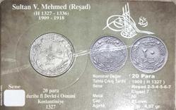 Osmanlı Sultan Mehmet Reşat Nikel Para orjinaldir. Özel Tasarım Kit içinde
