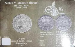 Osmanlı Sultan Mehmet Reşat Nikel Para orjinaldir. Özel Tasarım Kit içinde