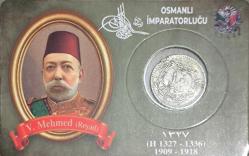Osmanlı Sultan Mehmet Reşat Nikel Para orjinaldir. Özel Tasarım Kit içinde