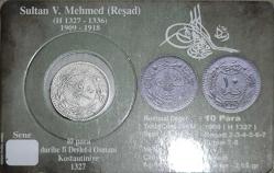 Osmanlı Sultan Mehmet Reşat Nikel Para orjinaldir. Özel Tasarım Kit içinde