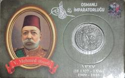 Osmanlı Sultan Mehmet Reşat Nikel Para orjinaldir. Özel Tasarım Kit içinde