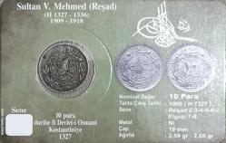 Osmanlı Sultan Mehmet Reşat Nikel Para orjinaldir. Özel Tasarım Kit içinde