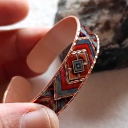 Bakır el işçilikli lüks bilezik - İnce dar model BLZ-İNC-01