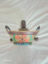 Otantik Seramik Kase (Afrikalı Kızın kucağında Seramik Kase)