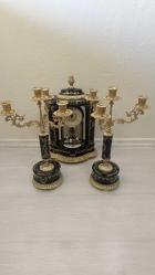 Kobalt Mavisi Dekorlu Şömine Saatidir