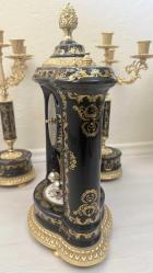 Kobalt Mavisi Dekorlu Şömine Saatidir