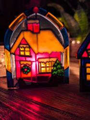 Avrupa Çift Vitray Tiffany Mumluk