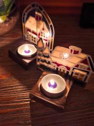 Avrupa Çift Vitray Tiffany Mumluk